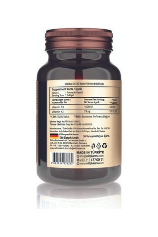 Vitamin D3 + Vitamin K2 30 Softgel
