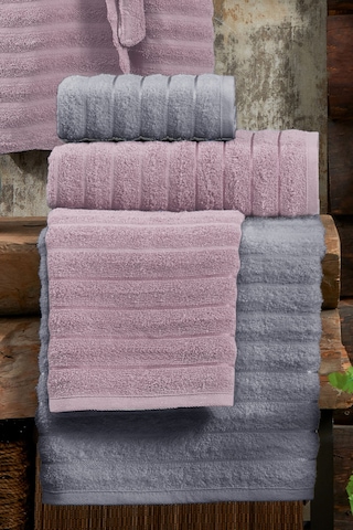 Elart Soft Bornoz Aile Seti 6 Parça 70x135 Cm Gülkurusu-gri Gülkurusu