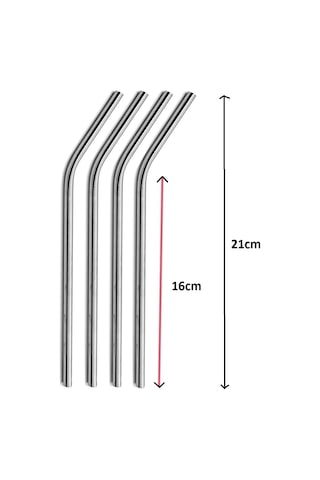 Çelik Pipet Paslanmaz Çelik Metal Meşrubat Pipeti Ve Pipet Temizleme Fırçası Seti 5 Parça Renkli