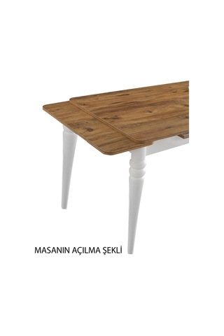 Yanlardan Açılır Yakamoz Masa Retro Gümüş Desen Topkapı Ayak 4 Ad