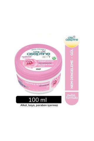 Cire Aseptine Soft Gül Özlü Nem Dengeleyici , Besleyici Prebiyotikli Krem 100 Ml Aloe Vera
