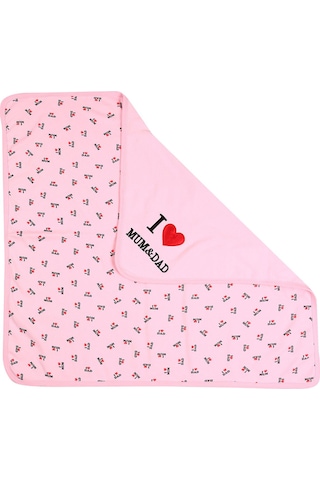 %100 Pamuklu Yenidoğan Çift Katlı Penye Bebek Battaniyesi Sb 514 Pembe Pembe