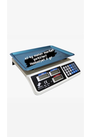 Acs-809t- 40 Kg Elektronik Terazi-çelik Kefe-çift Yönlü Ekran Tar