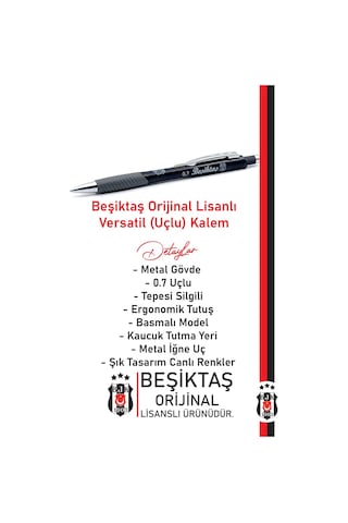 Beşiktaş Metal Gövde Versatil Uçlu Kalem 0.7 Kutulu