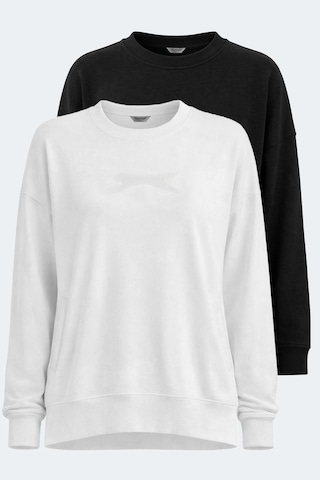 Slazenger Vıkentı Sw 2 Li Set Kadın Sweatshırt Beyaz - Siyah