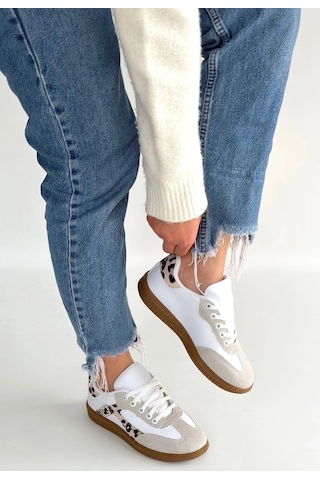 Naturalshoess Mier Bej Cilt Bağcıklı Spor Ayakkabı Bej
