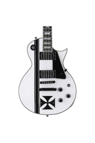 Esp Ltd Lıroncrosssw James Hetfield Iron Cross Snow White Elektro Gitar Emg Jh "het" Set Aktif Manyetikler, Maun Gövde Ve Abanoz Klavye, Tonepros Kilitli Köprü
