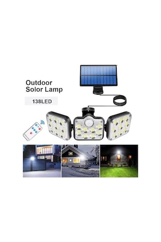 Brokoli Home Led Solar Uzaktan Kumandalı 3 Modlu Bahçe Garaj Lambası,bahçe Lambası Siyah