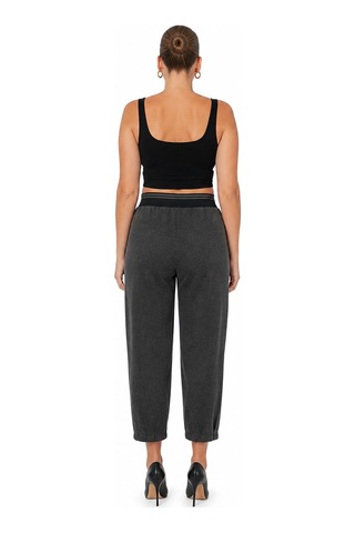 Büyük Beden Mom Fit Kışlık Spor Şık Kadın Pantolon Gri