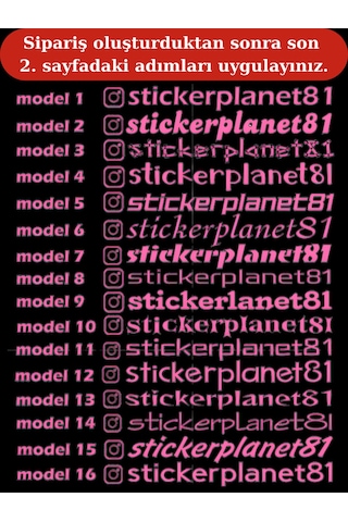 2 Adet İnstagram Kullanıcı Adı Sticker Scooter Akülü Araba Motor Kişiye Özel Oto & Cam Sticker