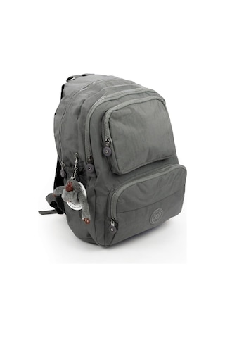 Suya Dayanıklı Krinkıl / Klinkır Kumaş Çok Gözlü Sırt Ve Okul Çantası Gri 8813 Gri