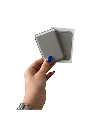 Teknohubstore Magsafe Ultra Güçlü Manyetik Deri Cüzdan - İphone Tüm Modellere Uyumlu 12 13 14 15 16 17 Ve 18 Pro Max Plus Telefon Arkası Kartlık Açık Gri Açık Gri