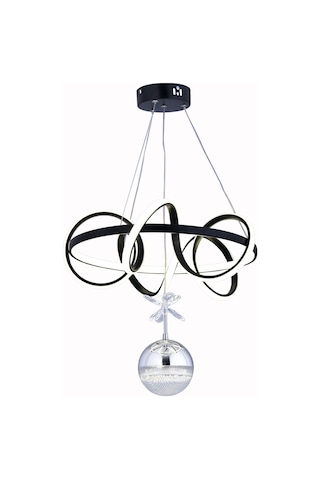 Deniz Tek Toplu Modern Sarkıt Avize ,siyah Sarkıt Power Led Avize, 3 Renk Yanabilen Led Avize,