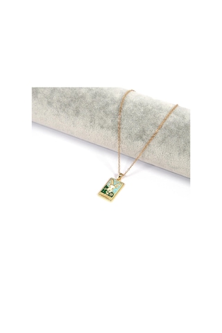 Çelik Kolye, Altın Kaplama Oğlak Burcu Kadın Kolyek-134 Altın