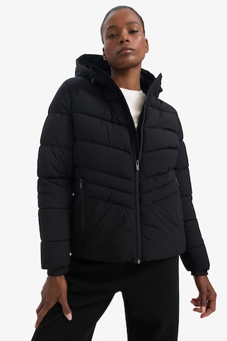 Defacto Defactofit Su İtici Regular Fit Kapüşonlu Fermuarlı Cepli Mont C8141ax25wnbk81 Siyah-bk81