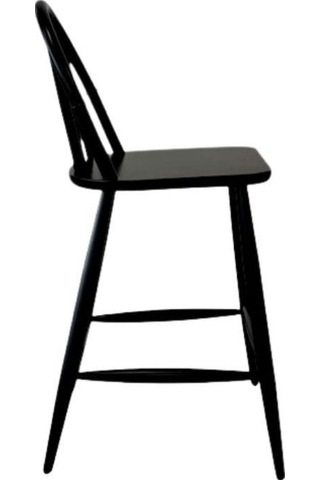 Rustica Ahşap Bar Sandalyesi Siyah