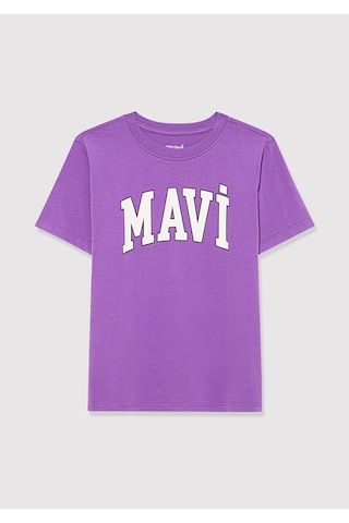 Mavi - Mavi Logo Baskılı Mor Tişört 6610030-70606 Mor