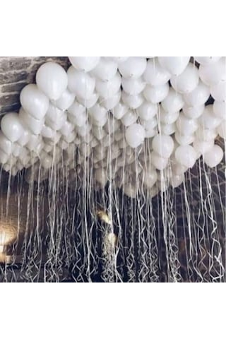 50 Adet Beyaz Metalik Balon Helyum Gazı Uyumlu Parlak Balon Metal 50 Adet Beyaz Metalik Balon Helyum Gazı Uyumlu Parlak Balon Metal