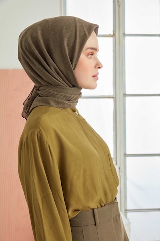Miray Düz Pamuk Eşarp - Haki Haki