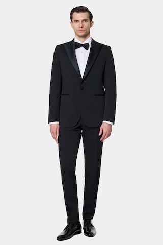 Twn Slim Fit Siyah Krep Desen Smokin Takim Elbise 7ess5e306509m 001