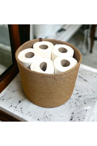 Hasır Sepet, Dekoratif Sepet, Çok Amaçlı Saklama Kutusu, Hasır Tuvalet Kağıdı Sepeti 001