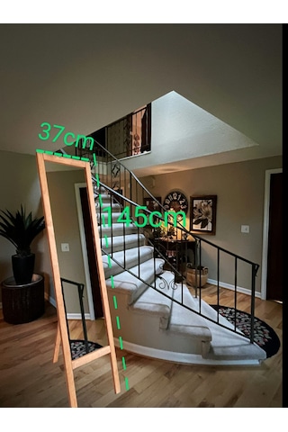 Ahşap Ayaklı Boy Ayna Açık Meşe