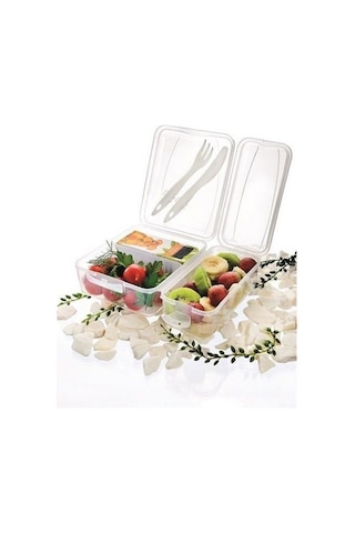 Takeaway Ergonomik Asorti Çatal Bıçaklı Pratik Yoğurt Saklama Kabı Şeffaf