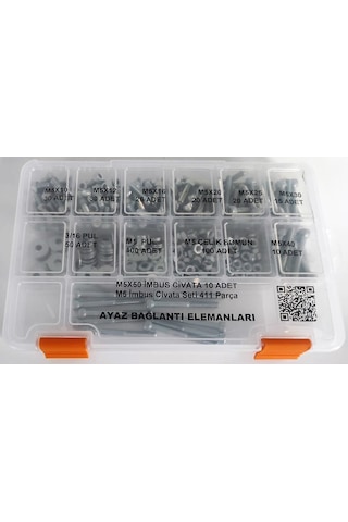 Ayaz M5 Imbus Civata Seti 411 Parça Dın 912 Alyan