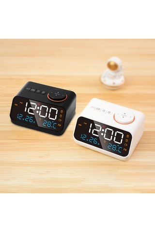 Büyük Led Ekranlı Dijital Çalar Saat 0-100% Dimmer Beyaz