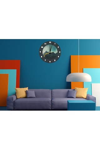 Ti-play Dağ 30x30cm Akrilik Dekoratif Modern Duvar Saati ÇOk Renkli