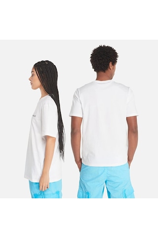 Timberland Small Linear Logo Print Tee Erkek Tişört Tb0a5qqt1001 Beyaz