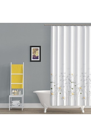 Banyo Perdesi Papatya Çiçek Desen Duş Perde Su Geçirmez Küvet Per Çok Renkli