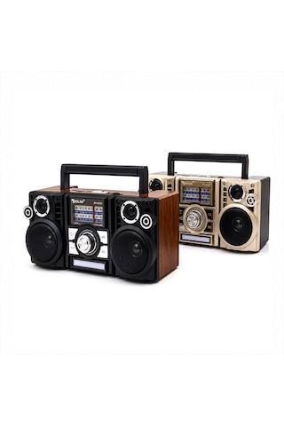 Go İthalat Solar Panelli Şarjlı - Hoparlör Bluetooth İbreli Fm Radyo Mp3 Usb - Tf Player Speaker Rx-