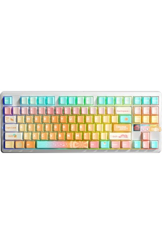 Aula F87 Pro V2 Mekanik Rgb Tkl Meteor Ice Cream Switch Kablosuz Makrolu Hot Swap Klavye Orange Juice