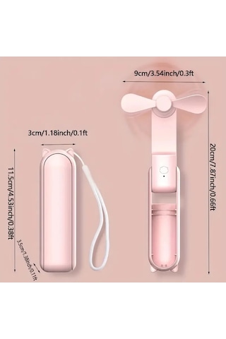 Liangmei Taşınabilir Mini Fan, Usb Şarj Edilebilir, 3 Hız