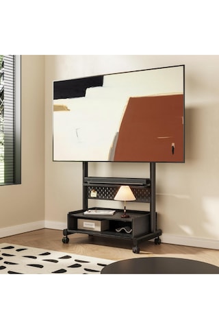 Fitueyes Tv Standı 40 85", 60 Kg Taşıma, Tekerlekli, Ayarlanabilir Yükseklik Tv Ünitesi Siyah