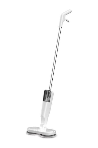 Valkyrie Şarjlı Su Püskürtmeli Elektrikli Mop Çift Döner Başlık, Mikrofiber Ped, 2000 Mah, Tüm Zeminlerde Etkili Beyaz