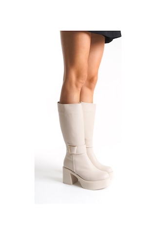 Ventes Kadın Aksesuarlı Kalın Taban & Topuklu Çizme 914311-z TEN CİLT
