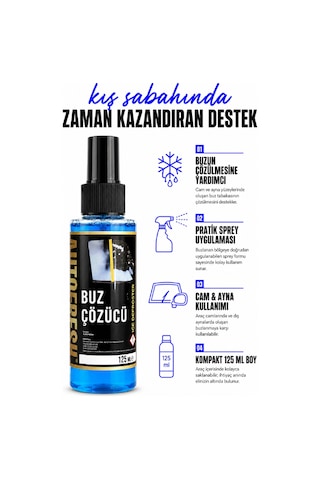 Oto Buz Çözücü Araç Araba Ayna Cam Buzlanma Önleyici Hızlı Ve Pratik Kullanım Sprey 125 Ml