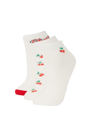 DeFacto Kadın 3'lü Pamuklu Patik Çorap E2145AXNSWT1