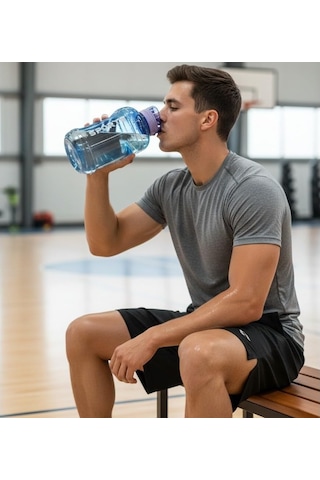 2200 Ml Sporcu Su Matarası - Bpa'sız Fitness Salon Ve Outdoor Kullanım Şişesi Çok Renkli