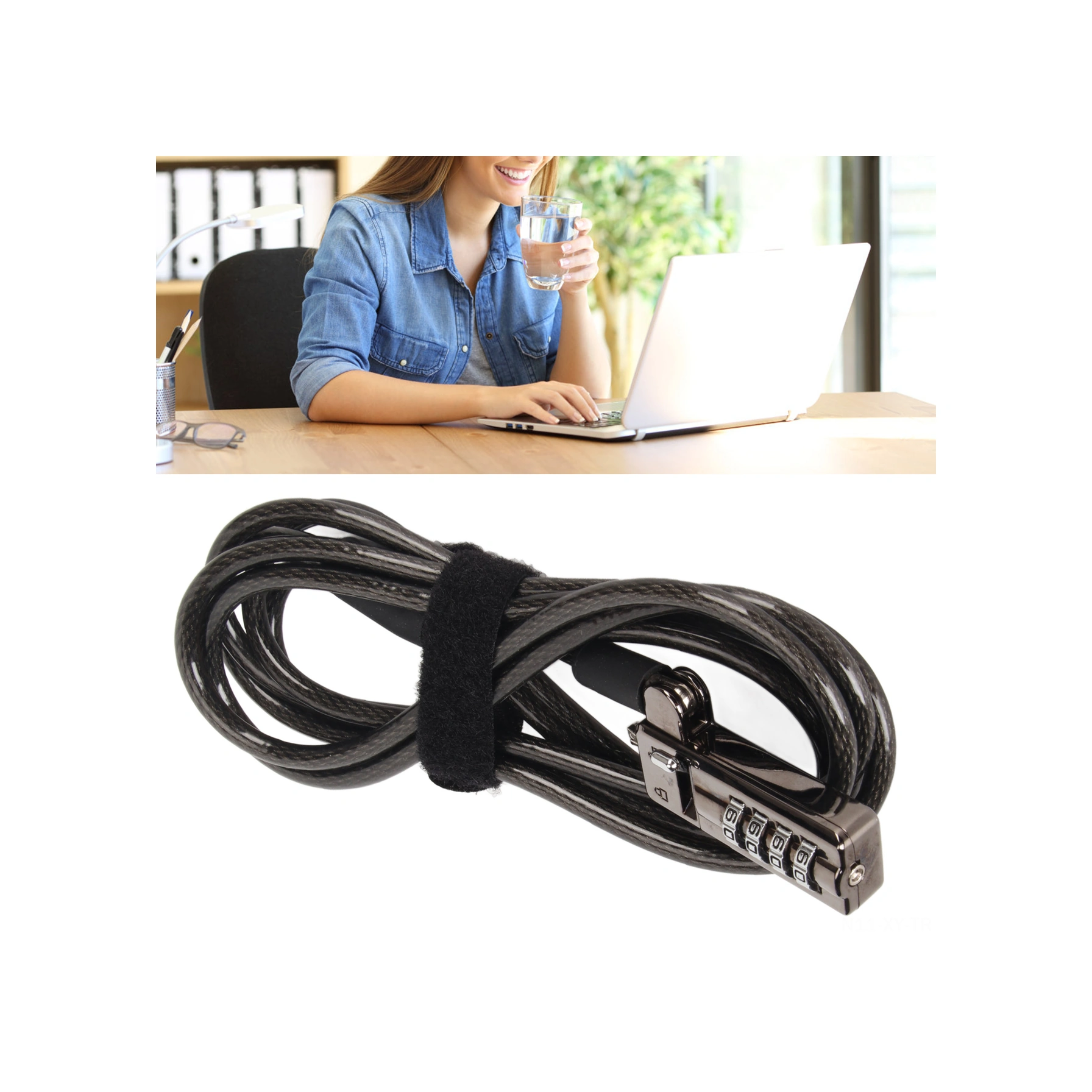 Shineyee Dell Dizüstü Bilgisayar Kilitleri - 4 Haneli Şifreli Pvc Kablolu Anti Hırsızlık Koruması, 3 5mm Küçük Kilitleme Deligi, Taşınabilir Ve Kolay Kurulum