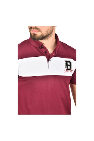 Deepsea Erkek Bordo Slim Fit Nefes Alan Pamuklu Kumaş Dar Kesim Kıvrılmaz Yaka Polo Yaka Tişört 2503019 Bordo