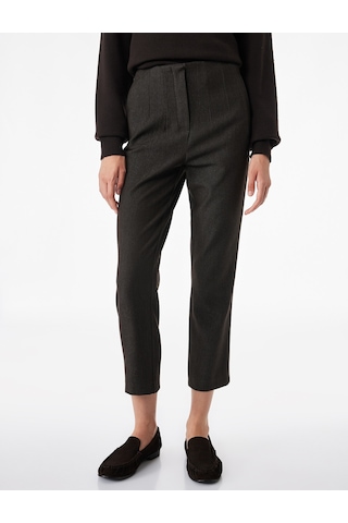 Koton Slim Fit Düz Kısa Paça Viskon Karışımlı Cigarette Pantolon Kahverengi 7wak40037uw Kahve