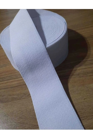 Beyaz 3 Cm Paça, Bel Ve Don Lastiği 1 Paket 5 Metre