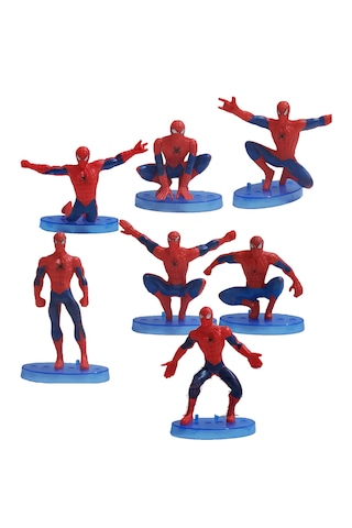Spiderman - Örümcek Adam 5-7 Cm 7 Li Tam Set Oyuncak Figür Pasta Süsü Spider - Man