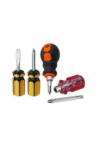 Pazly Mini Manyuşlu Tornavida Seti - 4 Parça, Manyetik Uçlu, Ev & Araç Kullanımı İçin Pratik