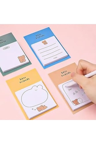 Çilekli Tavşan Temalı Renkli Not Seti Post-it Sticky Note