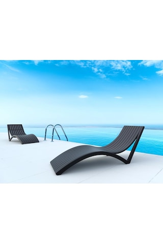 Omnipazar Trk-087 Siesta Lüks Ergonomik Slim Tasarım Şezlong Siyah Siyah