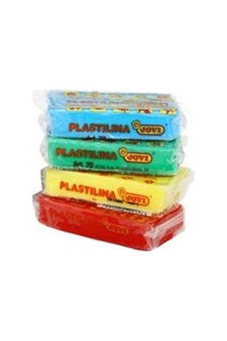 Jovi Plastilina 4 Renk Kurumayan Oyun Hamuru Plastik Kap